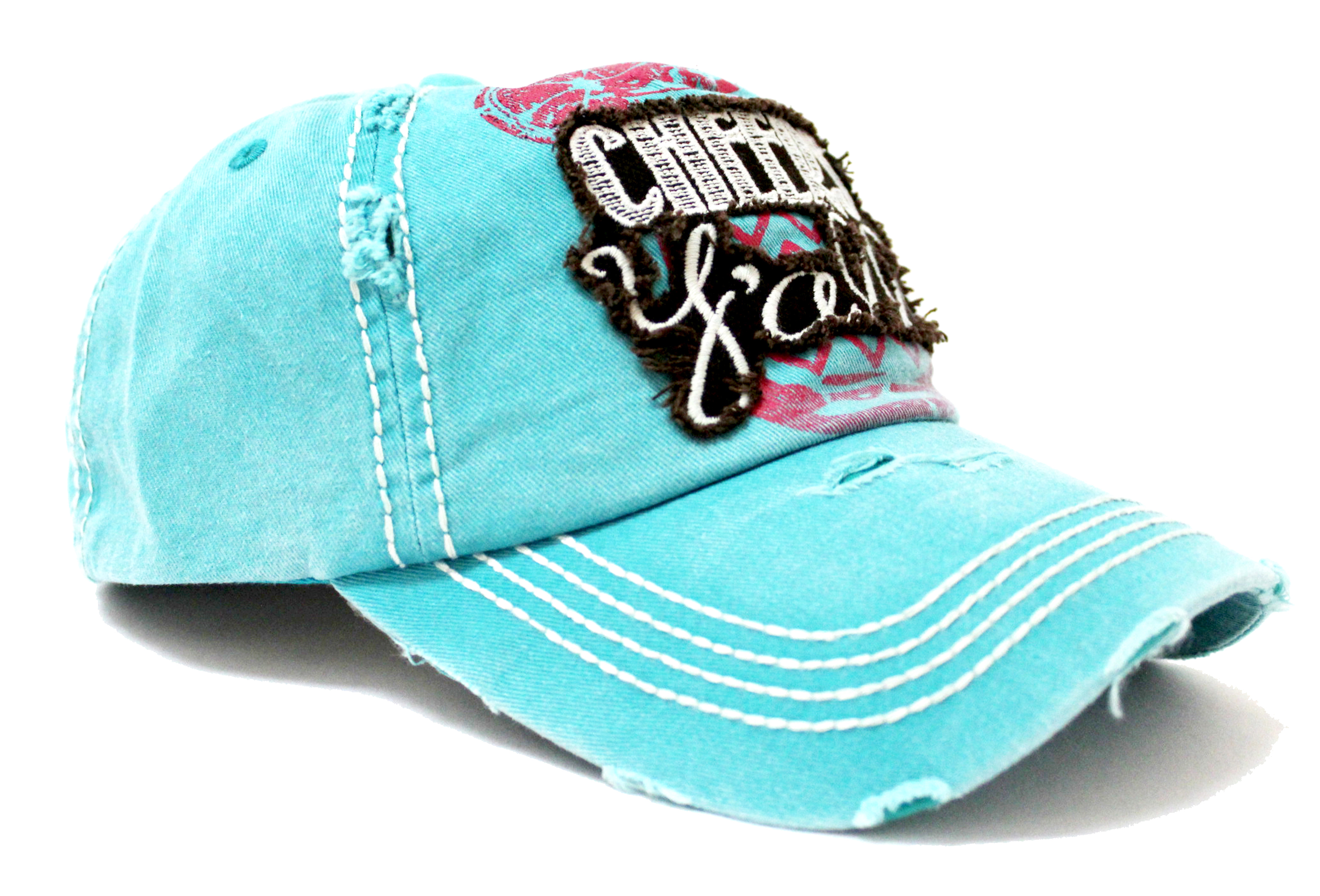 CAPS 'N VINTAGE CHEERS YALL TURQUOISE - Click Image to Close
