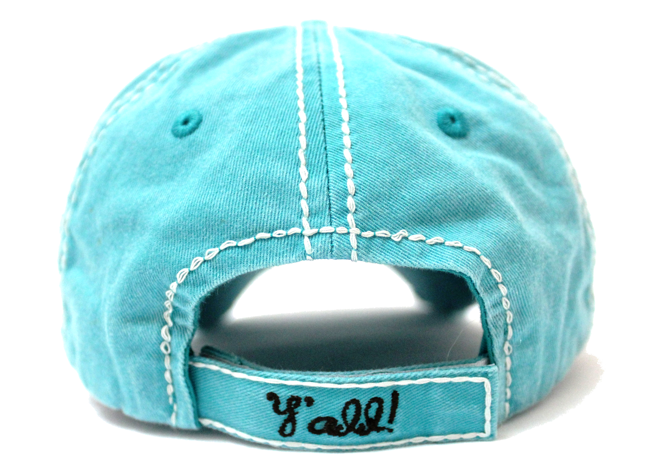 CAPS 'N VINTAGE CHEERS YALL TURQUOISE - Click Image to Close